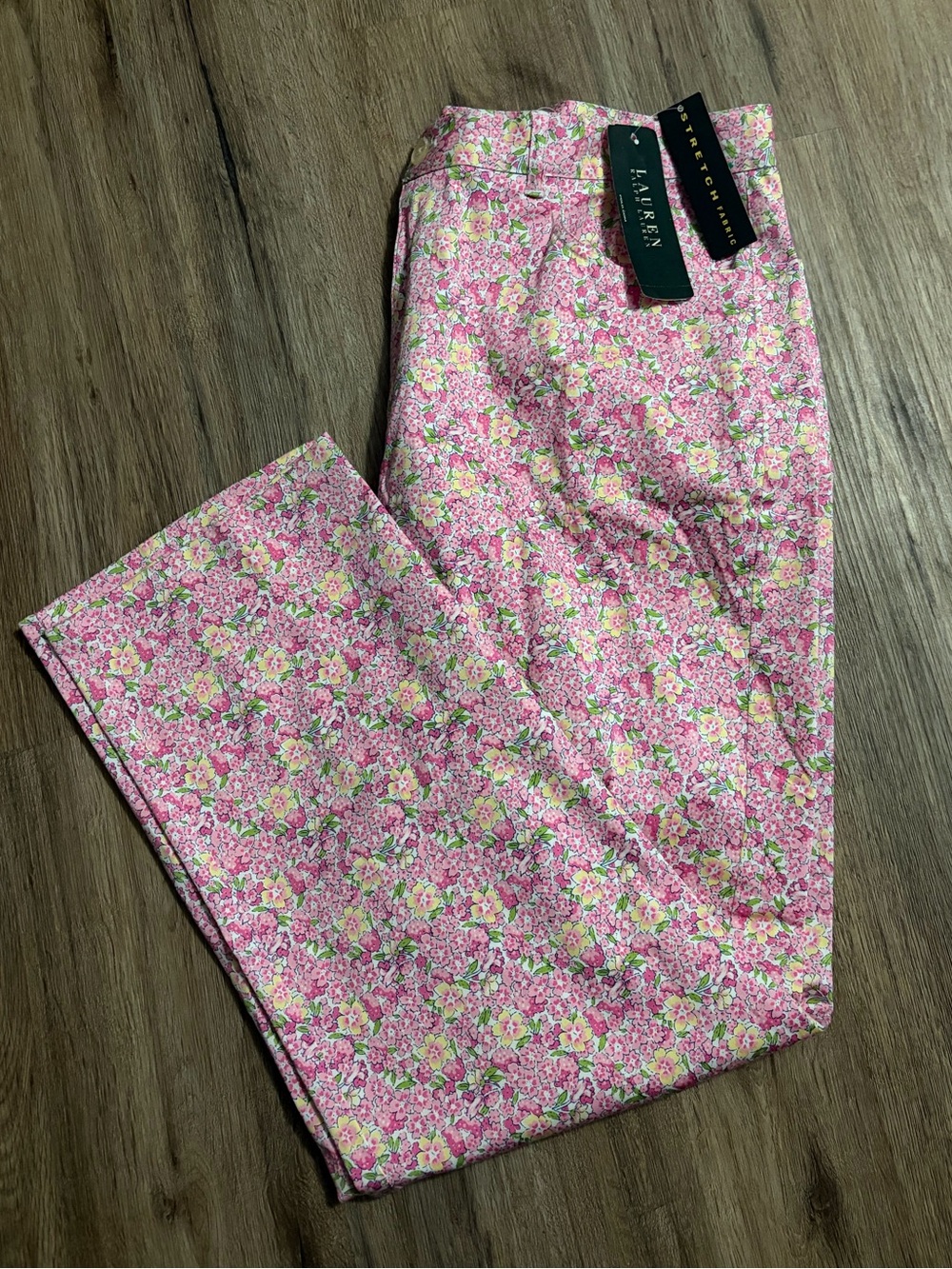 Ralph Lauren - Pink Floral Cotton Pants - Size 16